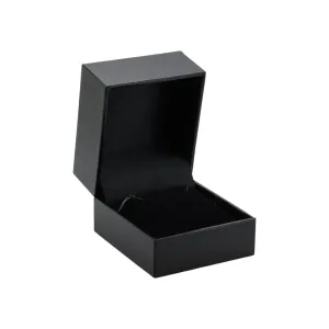 🆕📦 Leatherette Box for Earring / Pendant. Inner Satin Lid & Flock Base (Black Outer, Black Inner)