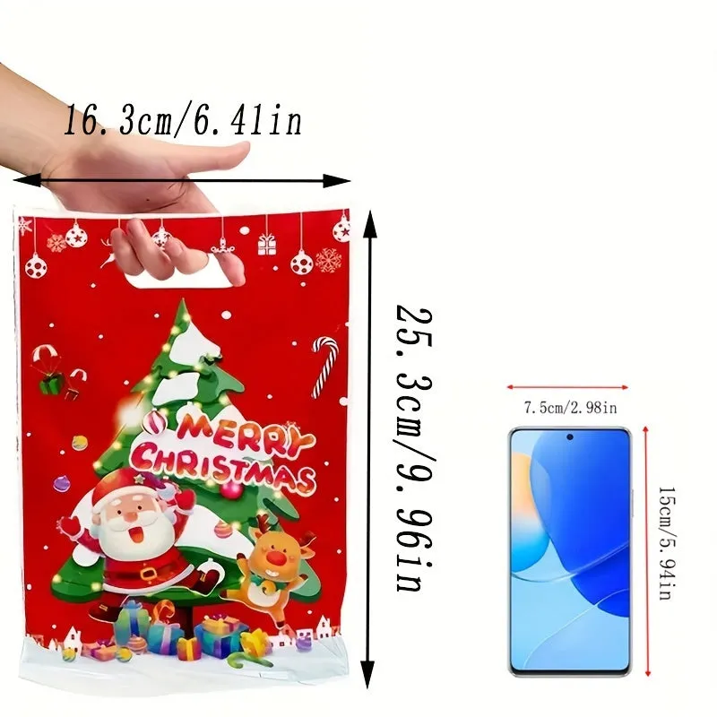 10pcs Christmas Party Beaded Gift Bags, Small Craft Tote Bags with Decorative Supplies for Wedding, Birthday, and Holiday Parties