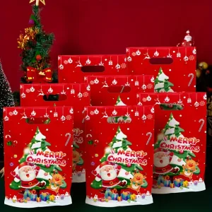 10pcs Christmas Party Beaded Gift Bags, Small Craft Tote Bags with Decorative Supplies for Wedding, Birthday, and Holiday Parties