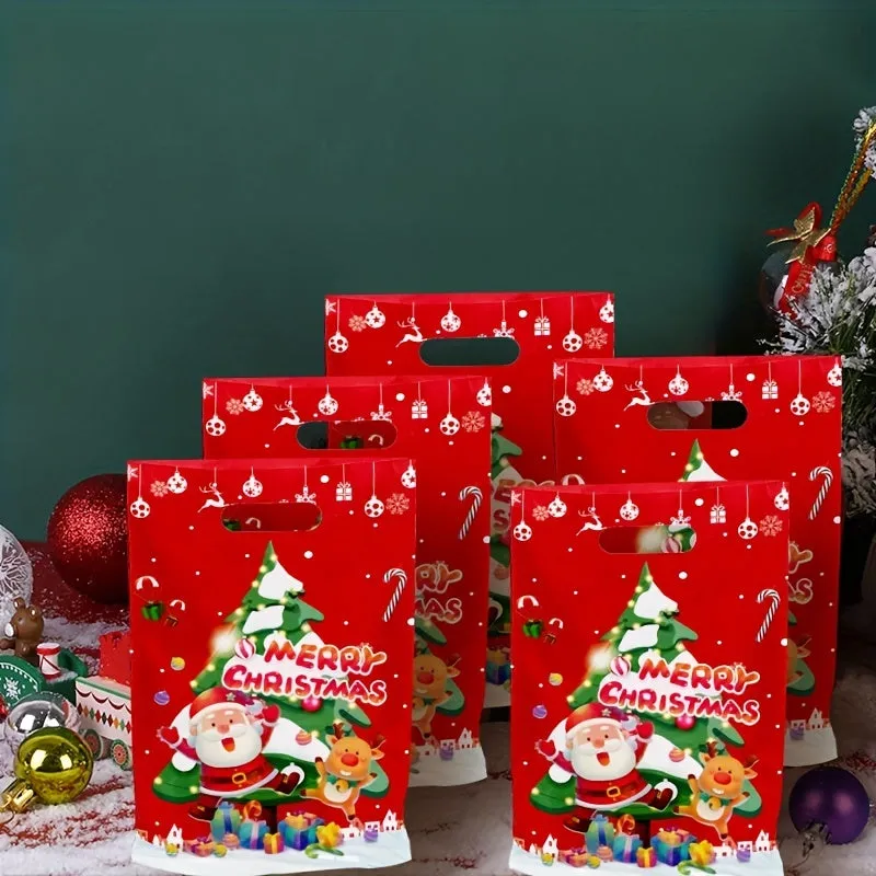 10pcs Christmas Party Beaded Gift Bags, Small Craft Tote Bags with Decorative Supplies for Wedding, Birthday, and Holiday Parties