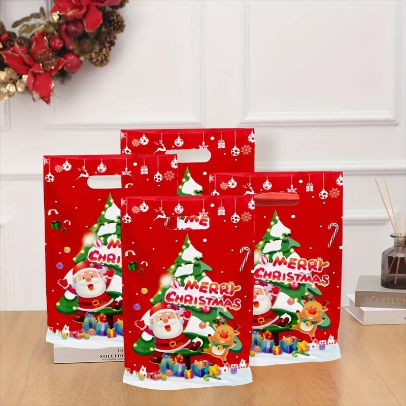 10pcs Christmas Party Beaded Gift Bags, Small Craft Tote Bags with Decorative Supplies for Wedding, Birthday, and Holiday Parties