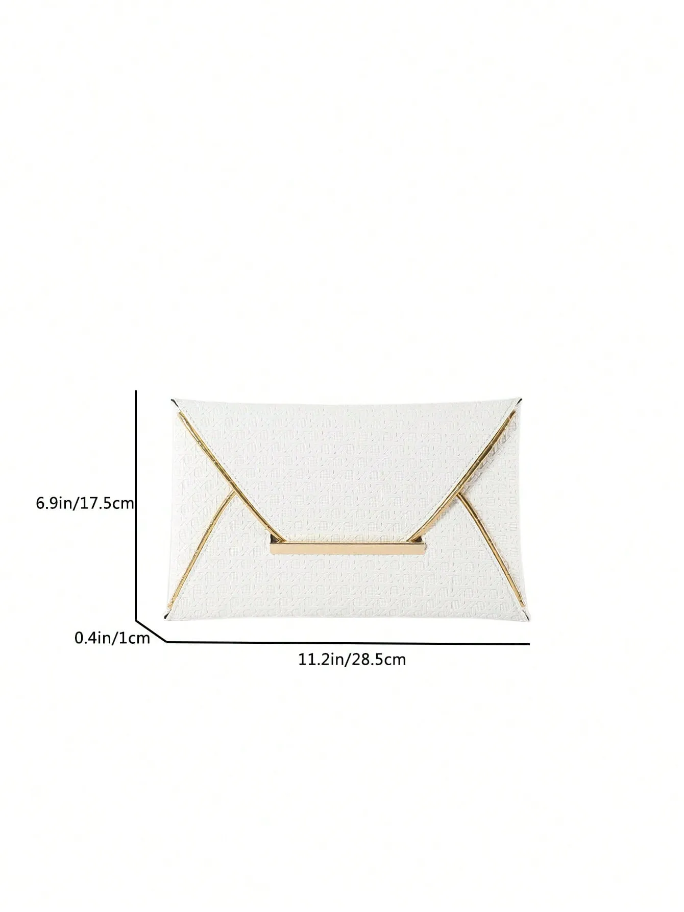 1pc Solid Color Woven Pu Square Envelope Clutch Bag - FD ⚡