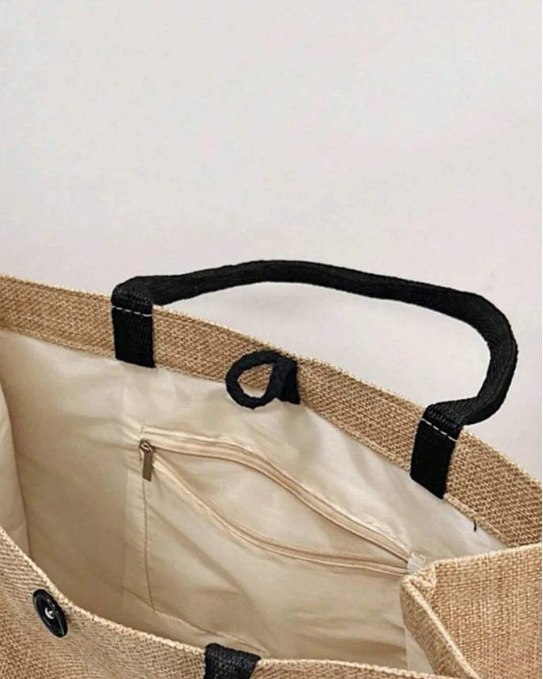 2 Pieces/Set Simple Floral Letter Printed Linen Tote Bag