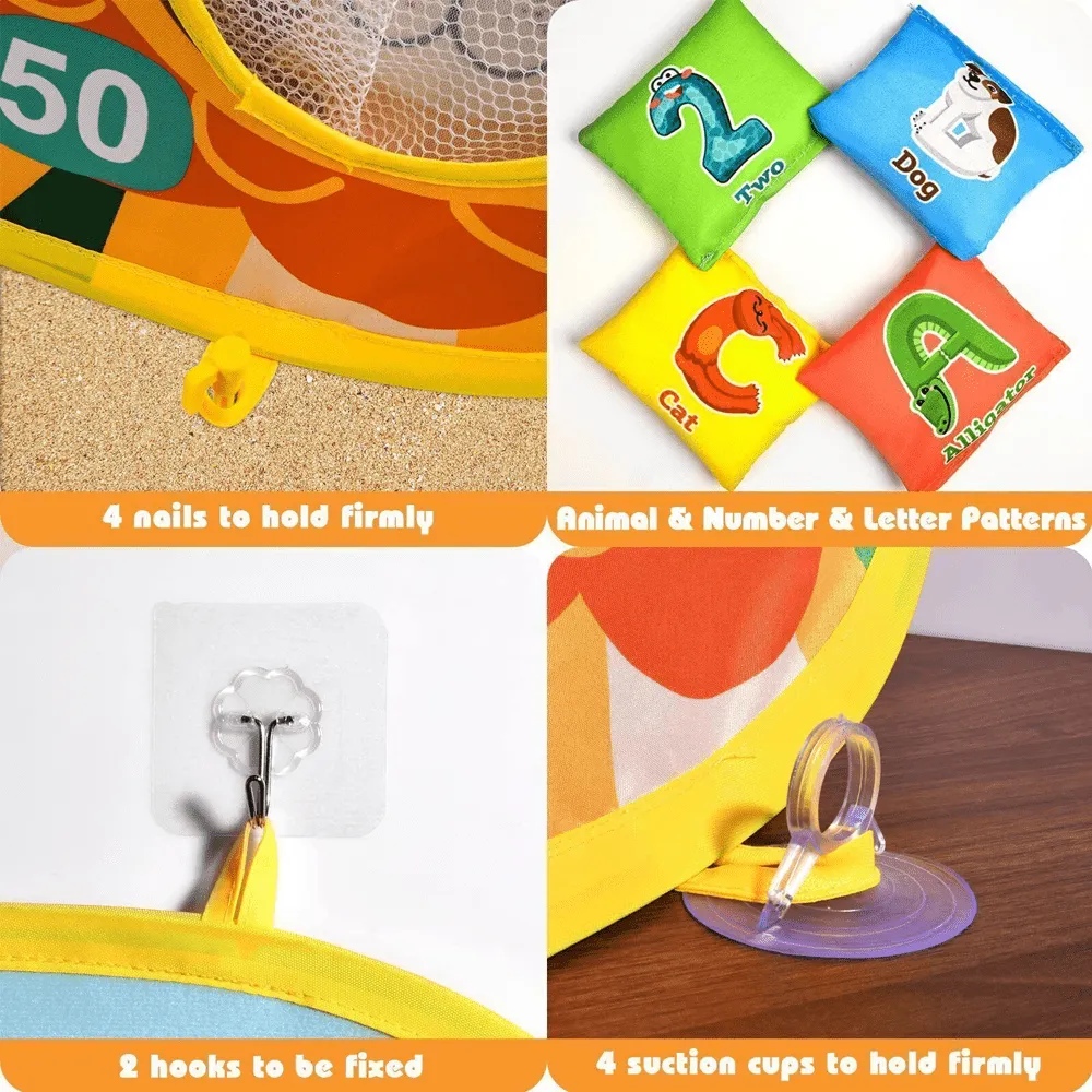3-in-1 Dinosaur Bean Bag Tossing Game Board