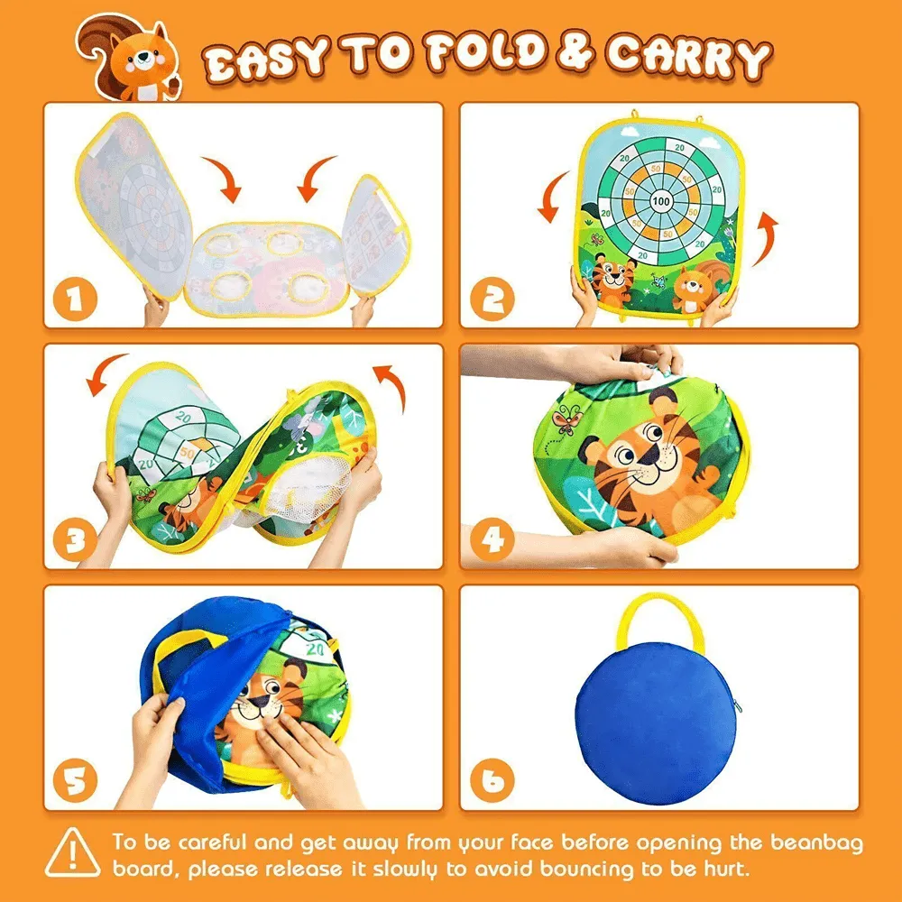 3-in-1 Dinosaur Bean Bag Tossing Game Board