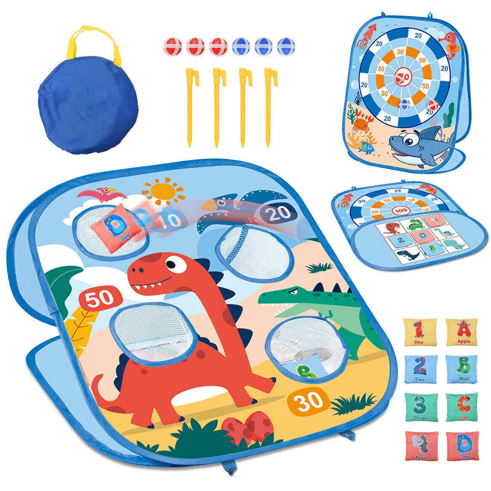 3-in-1 Dinosaur Bean Bag Tossing Game Board