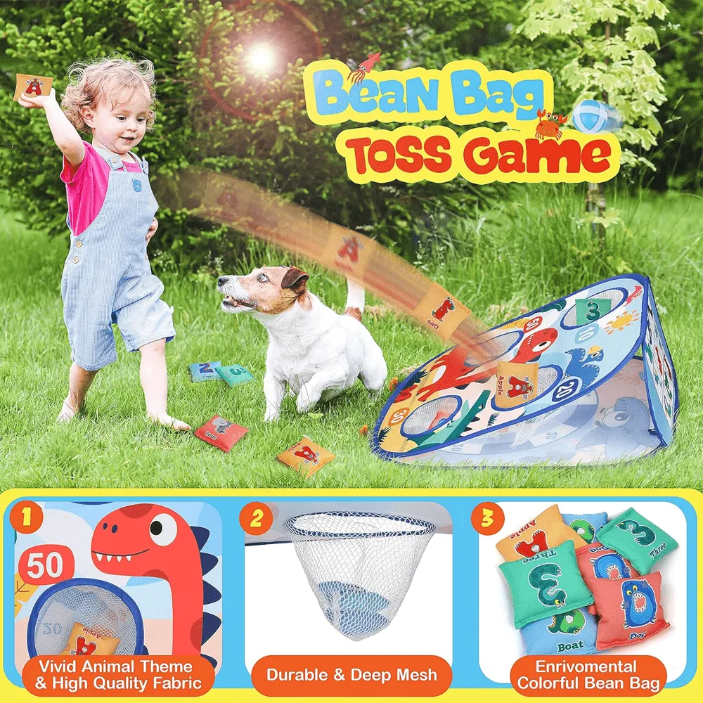 3-in-1 Dinosaur Bean Bag Tossing Game Board