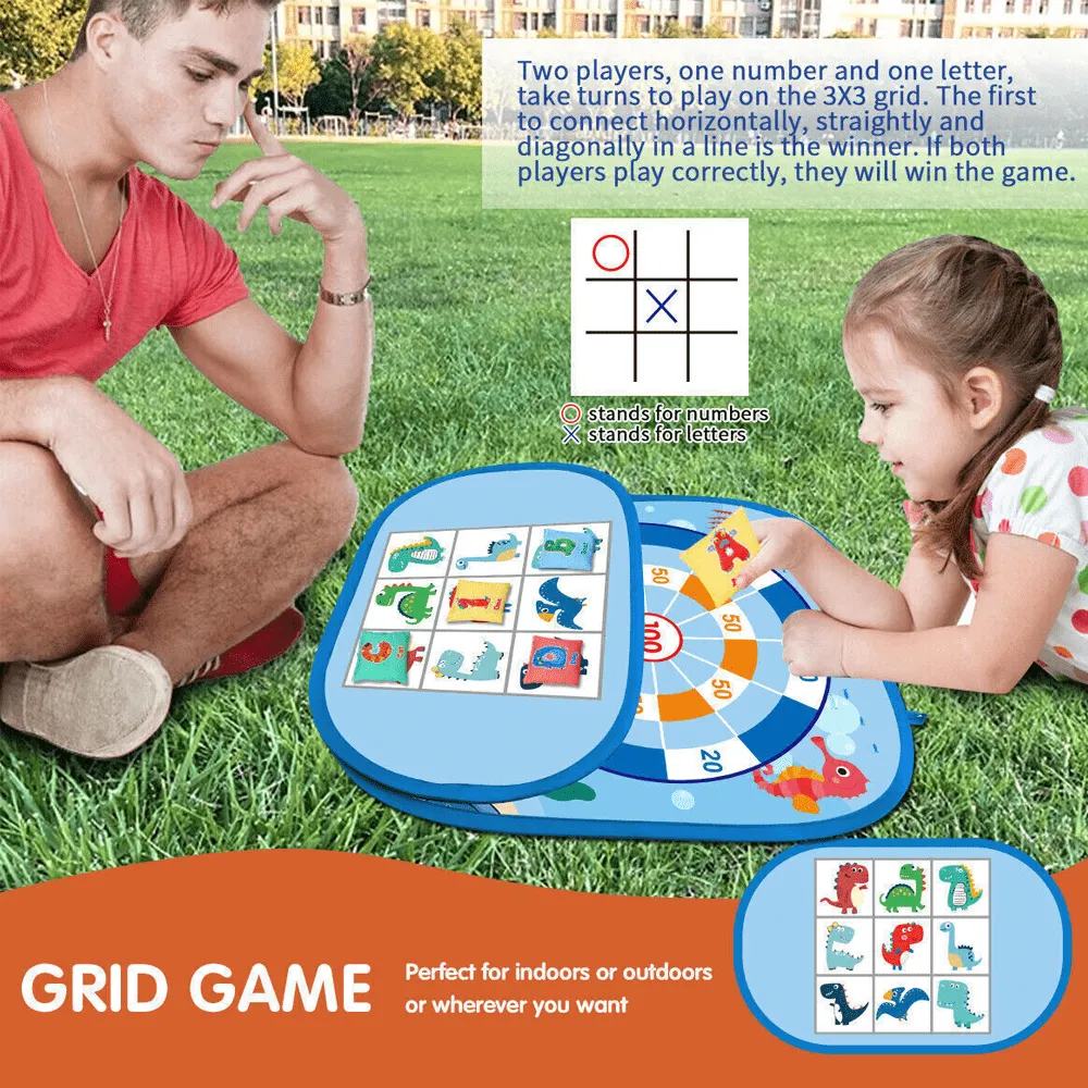 3-in-1 Dinosaur Bean Bag Tossing Game Board