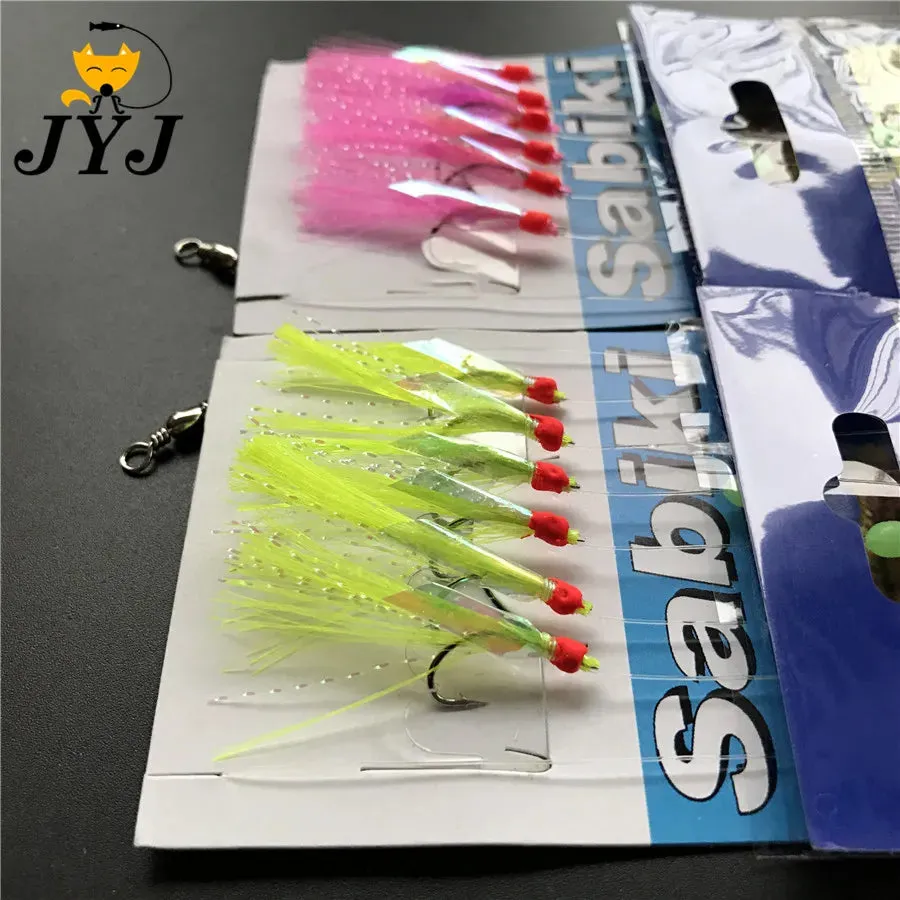5 bags fishing sabiki samodur bait jigs Mackerel herring rig hooks