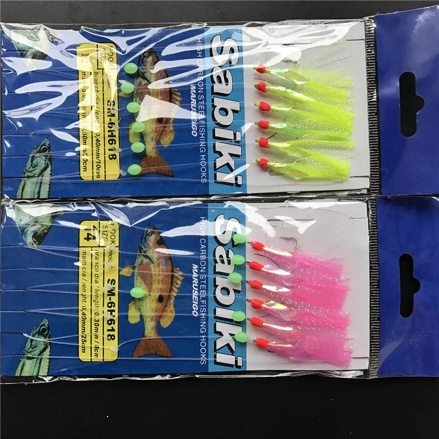 5 bags fishing sabiki samodur bait jigs Mackerel herring rig hooks