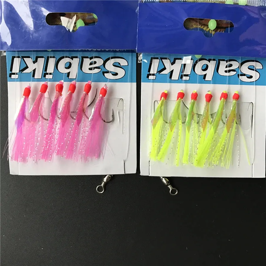 5 bags fishing sabiki samodur bait jigs Mackerel herring rig hooks