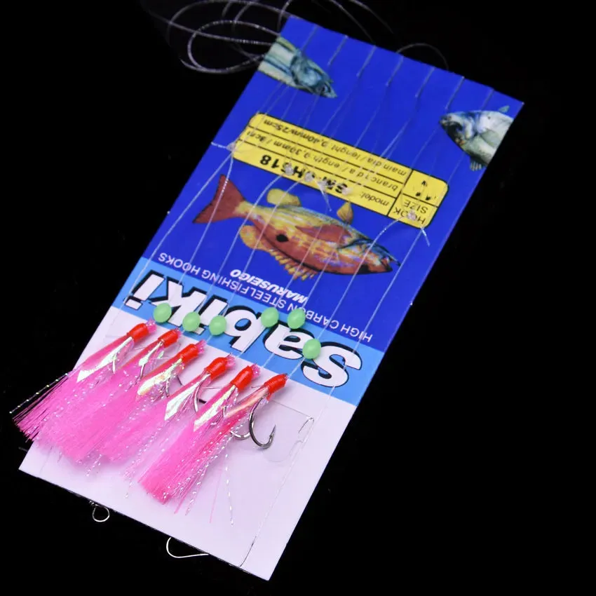 5 bags fishing sabiki samodur bait jigs Mackerel herring rig hooks