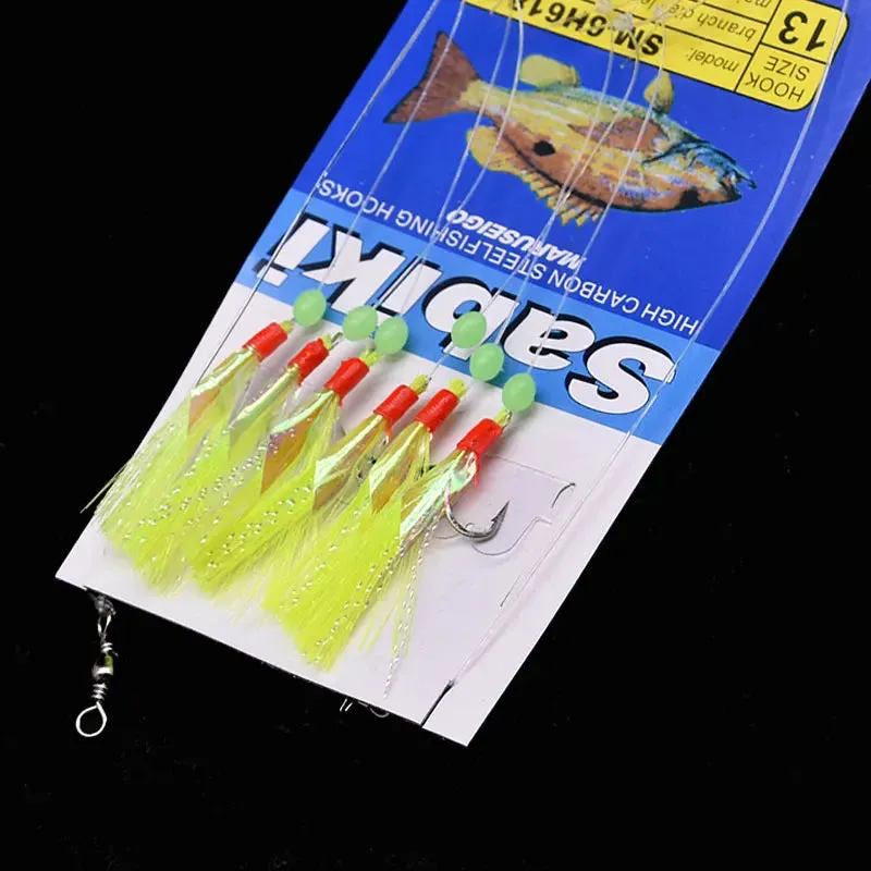 5 bags fishing sabiki samodur bait jigs Mackerel herring rig hooks