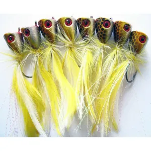 8 x New Generation Quality Surf Poppers (Yellow) Fishing Tackle