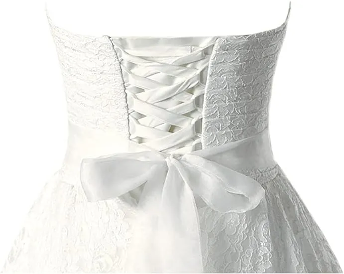 A-line Sweetheart Floor Length Lace Wedding Dresses Bridal Gown