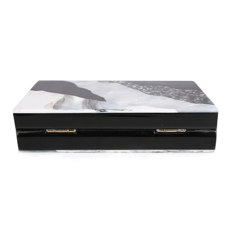 Acrylic Evening Bags Marbling Pattern Clutches