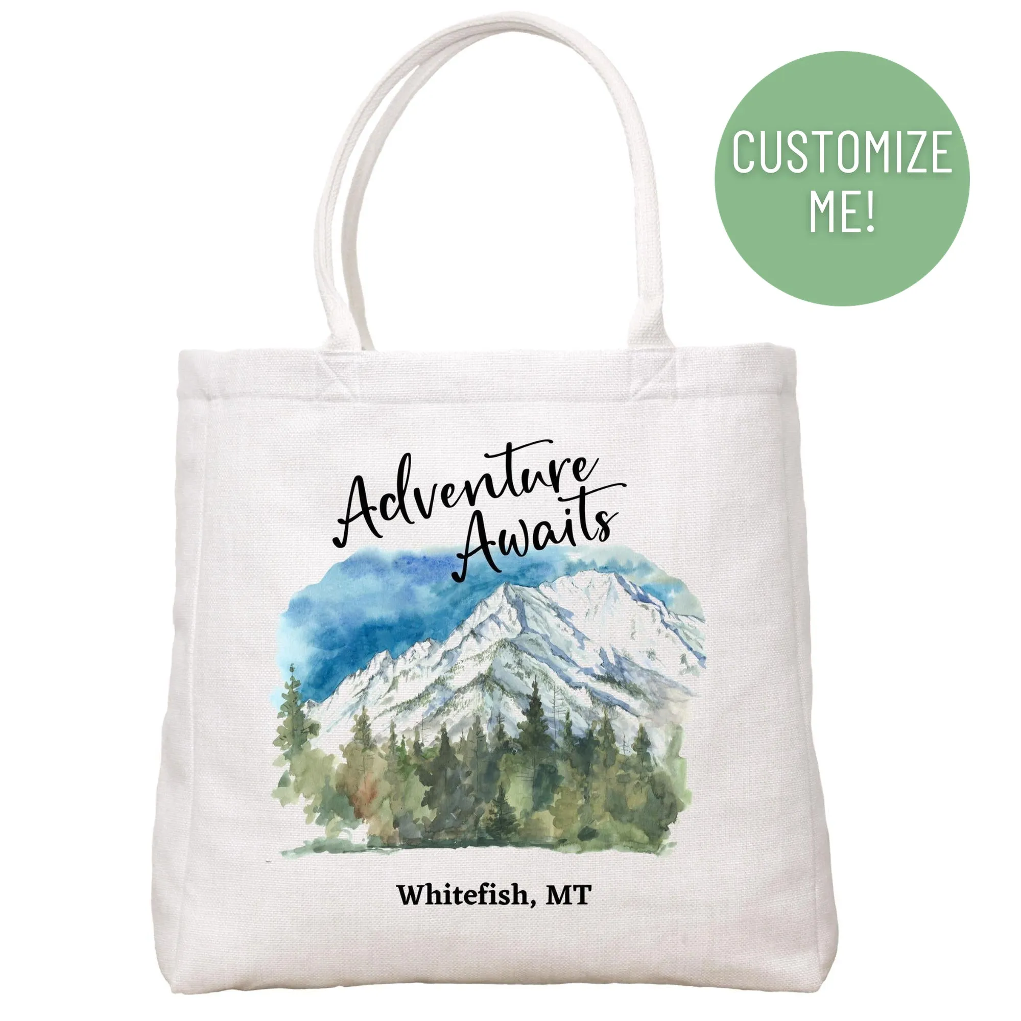 Adventure Awaits Mountains Tote Bag