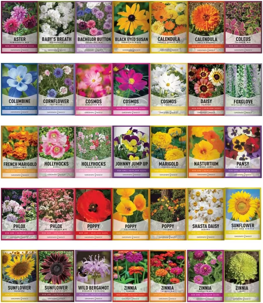 All-in-One Heirloom Garden Kit: 70 Seeds for Vegetables and Wildflowers Galore