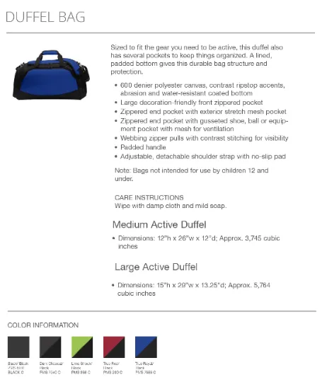Alpha Gamma Rho Duffel Bag