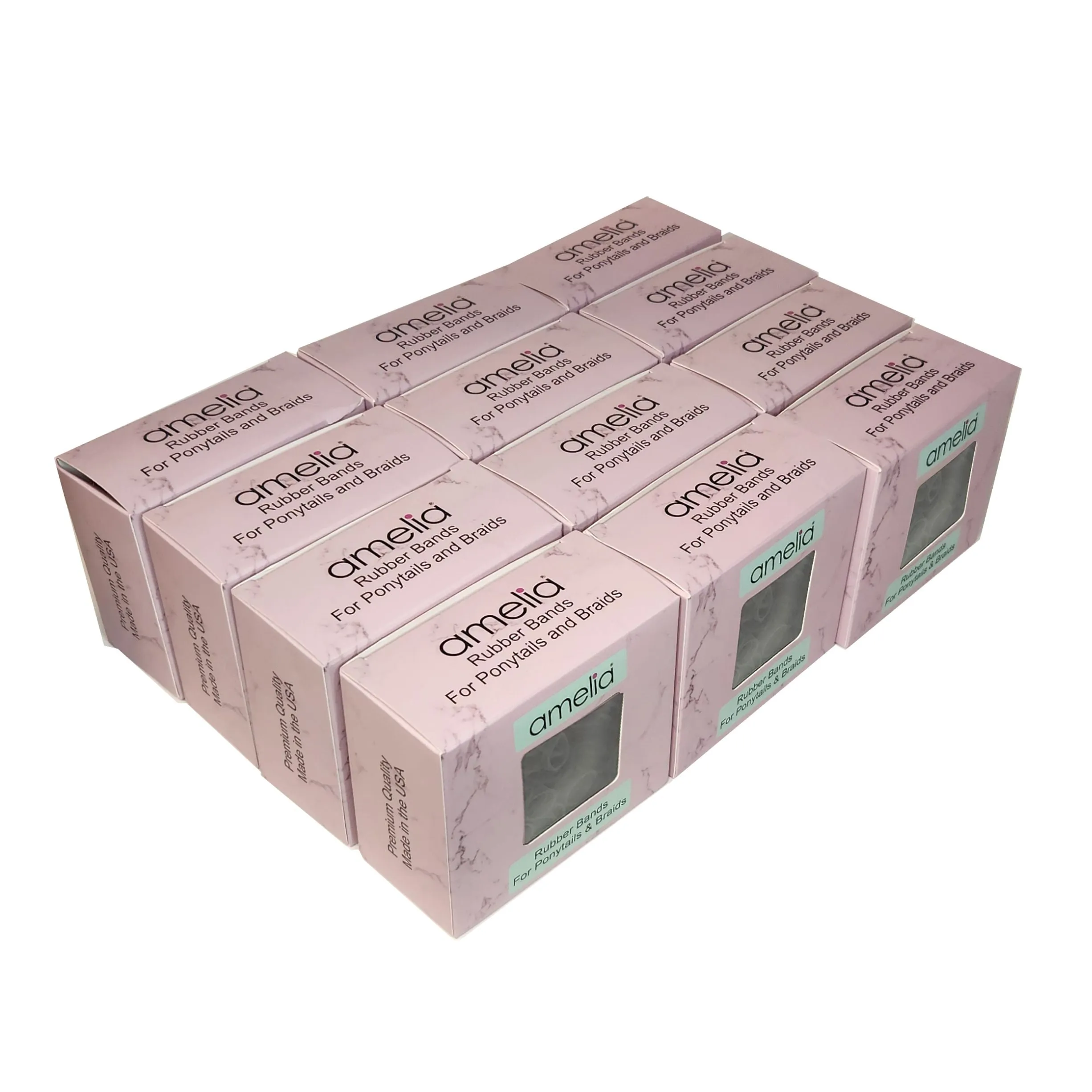 Amelia Beauty | 1/2in, 500ct Elastic Rubber Band Pony Tail Holders | Made in USA | Dozen Pack