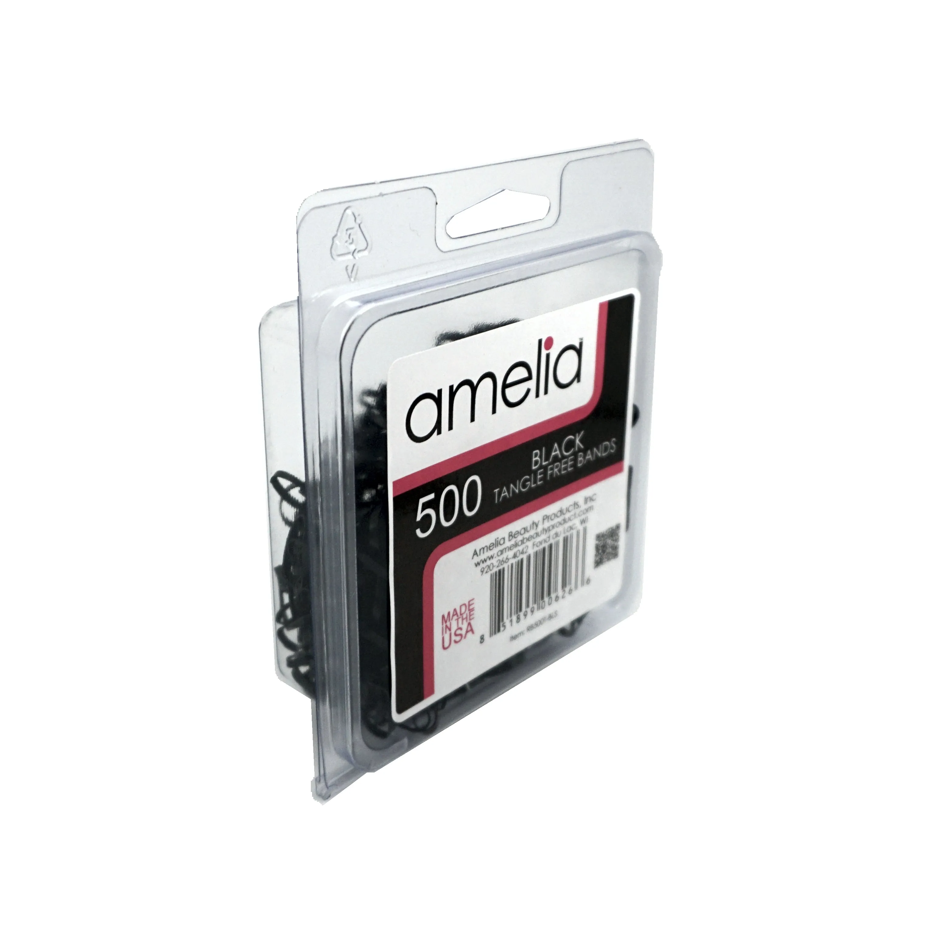 Amelia Beauty | 500ct, 1/2in Tangle Free Elastic Pony Tail Holders | Made in USA, Ideal for Ponytails, Braids | Dozen Pack