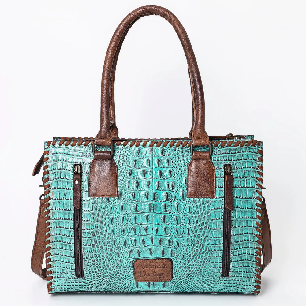 American Darling Crocodile Embossed Genuine Leather Women Bag Western Handbag Purse