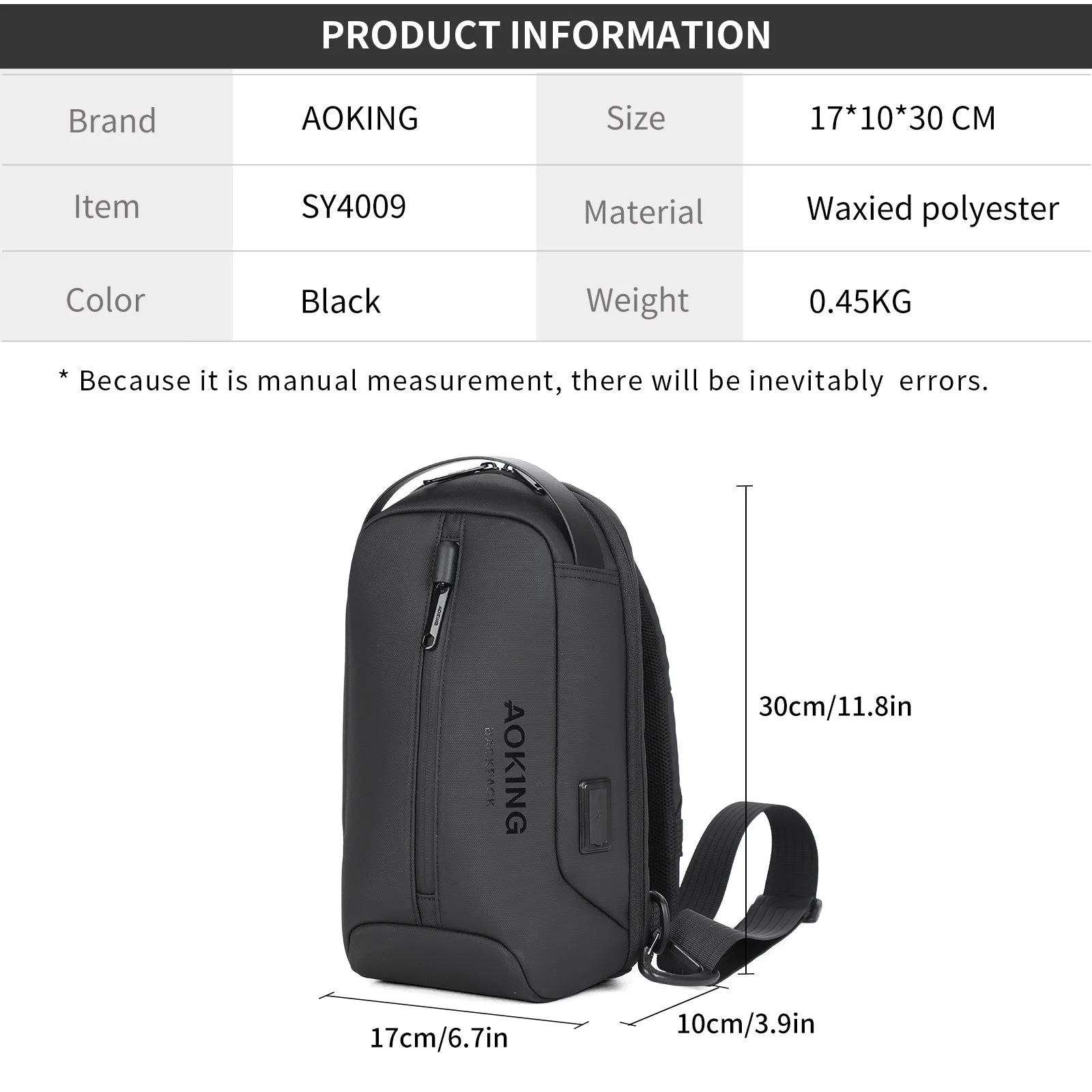 Aoking Men Waterproof Sling Bag SY4009
