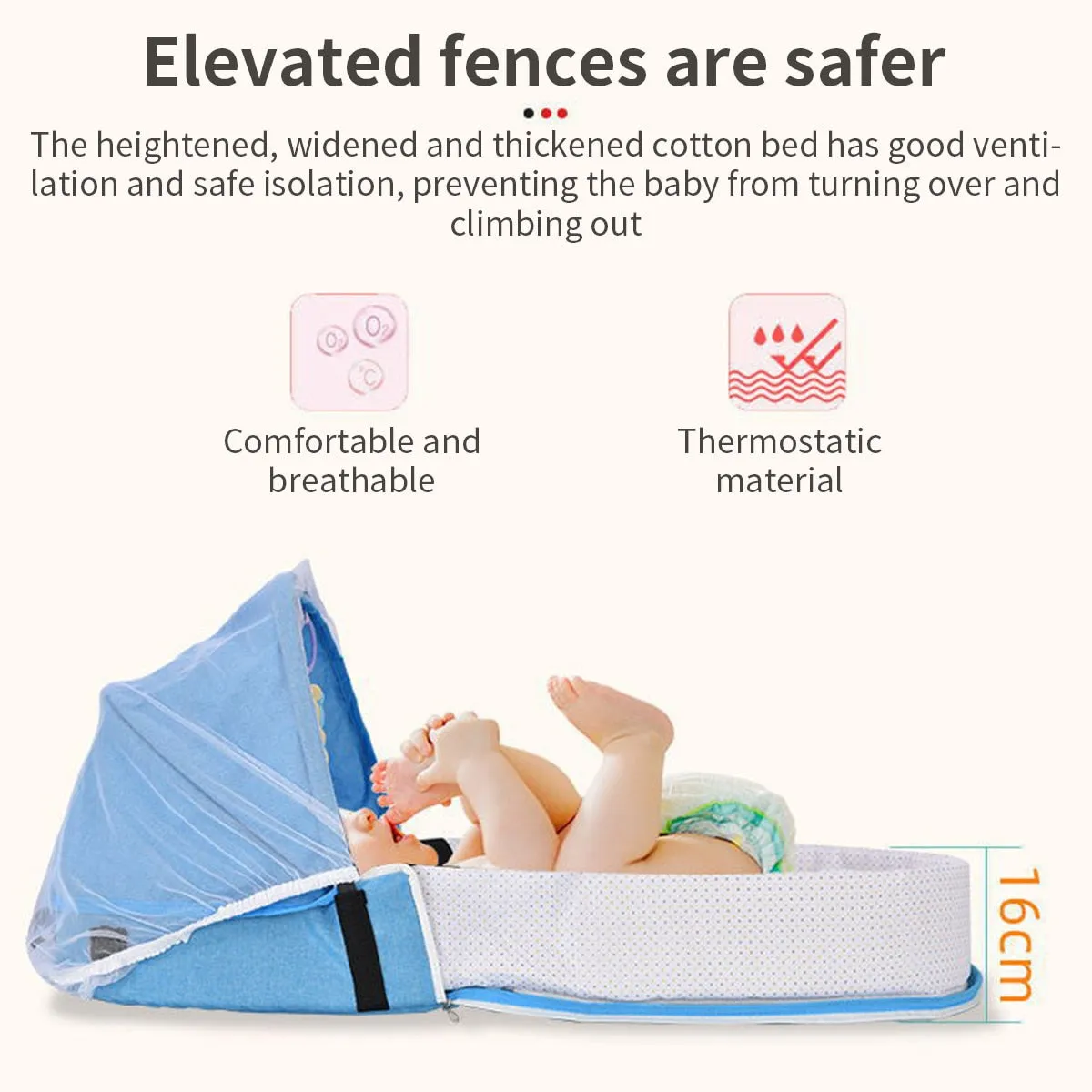 Baby Travel Beds Backpack with Mesh