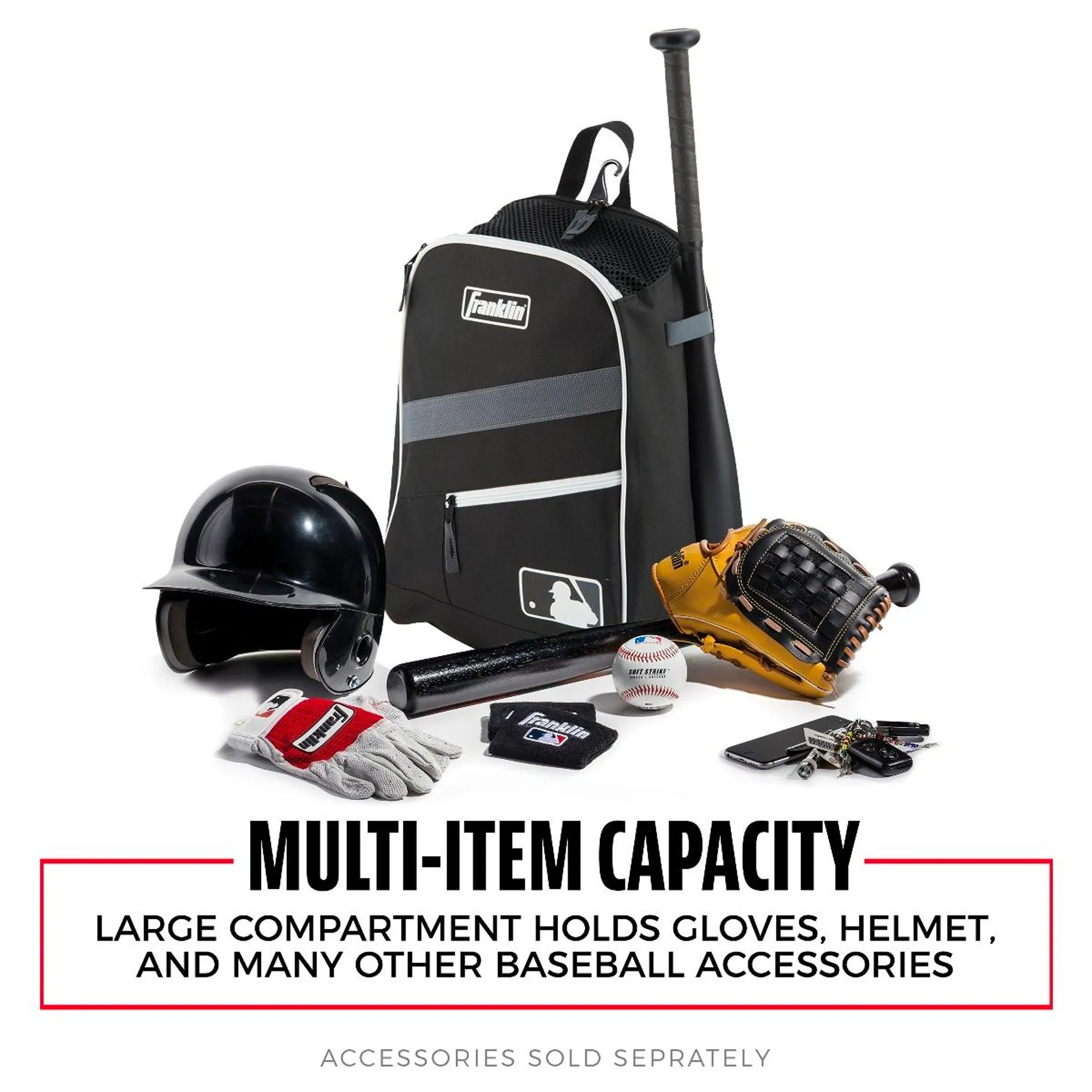 Backpack Mochila Beisbol Softbol Franklin Negro INFANTIL