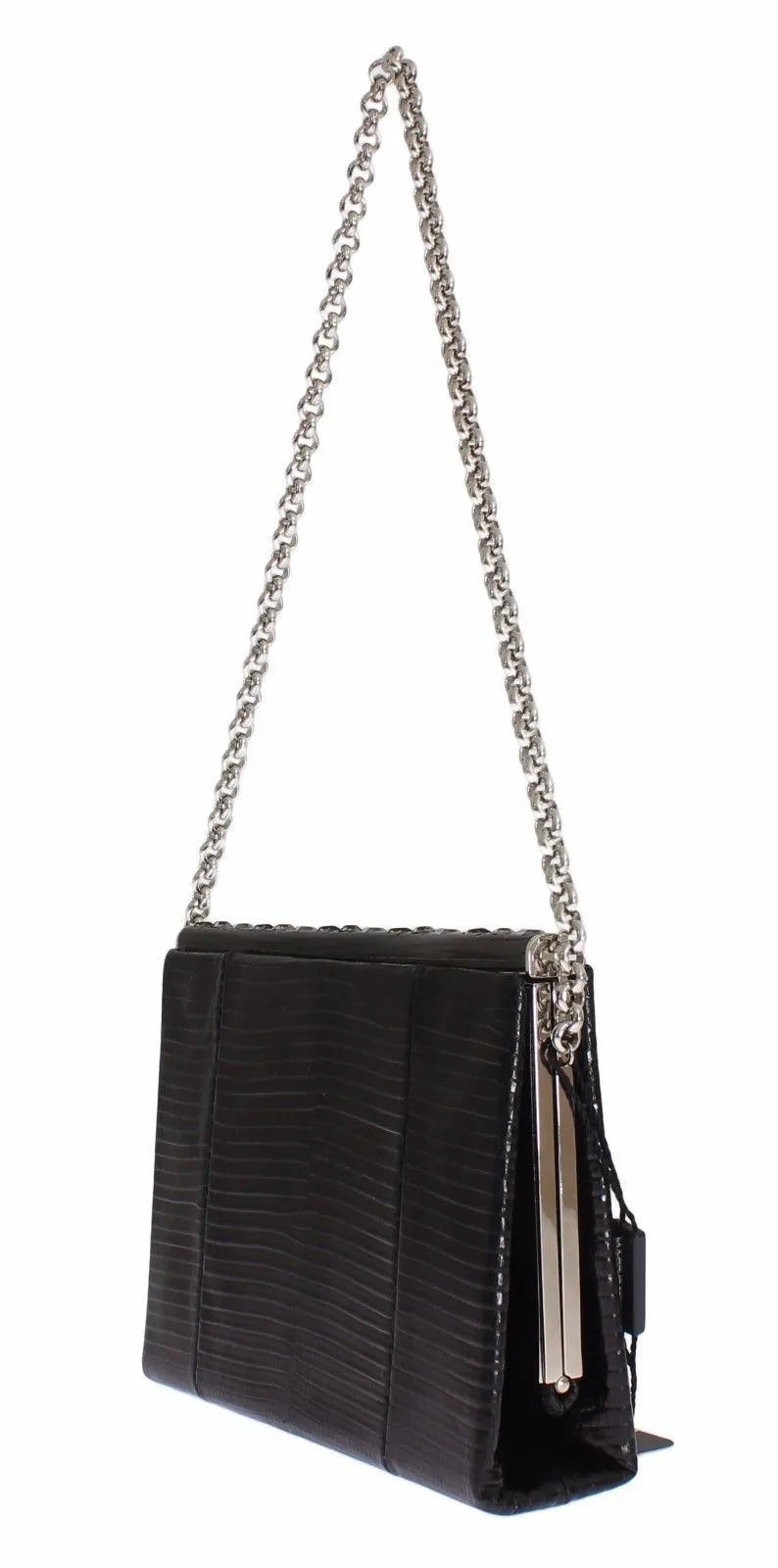 Bag Black Varano Lizard Shoulder Evening Party Clutch