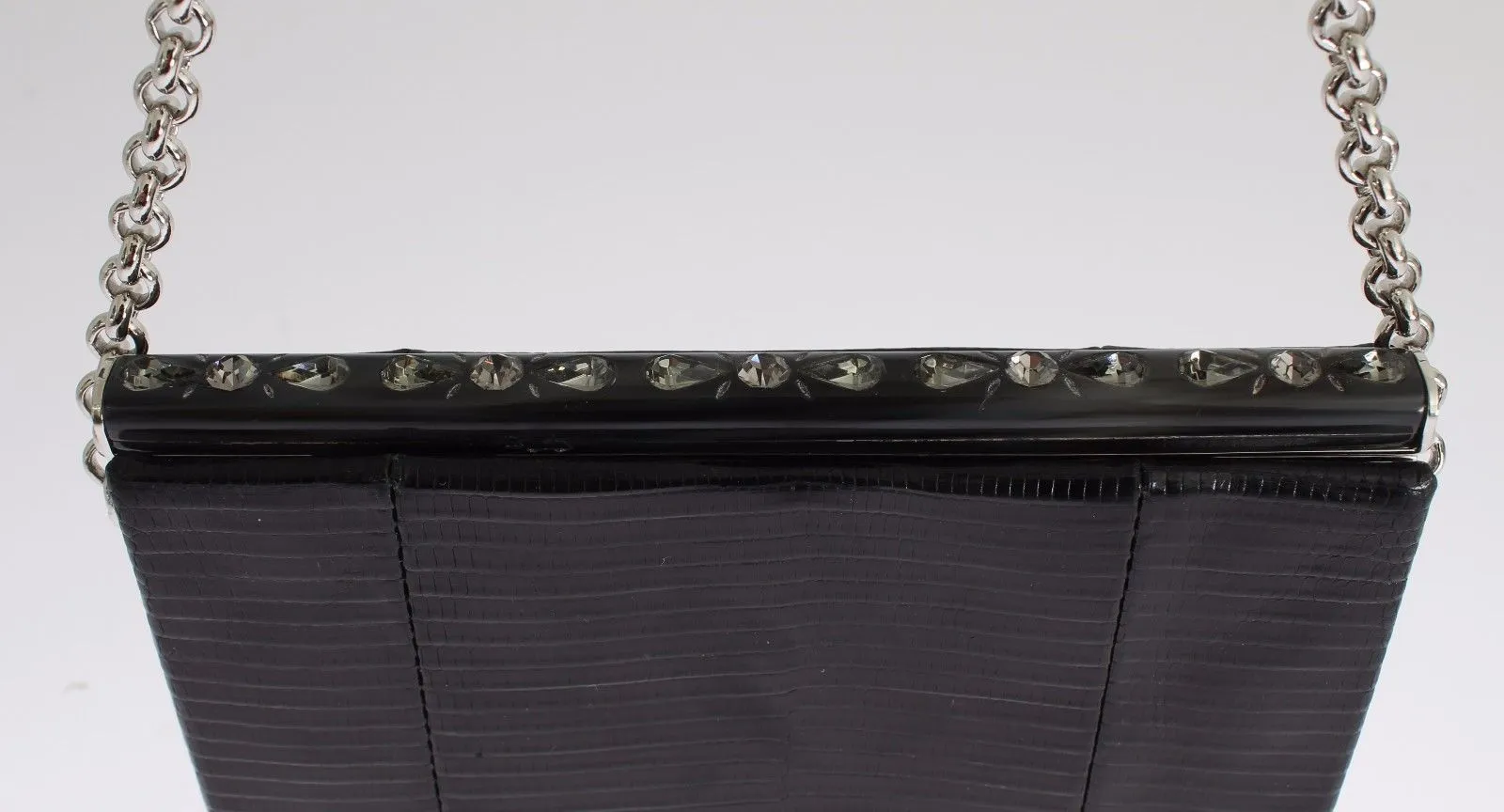 Bag Black Varano Lizard Shoulder Evening Party Clutch