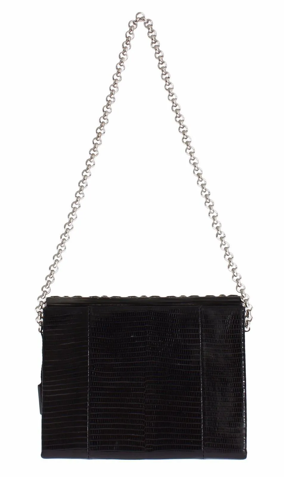 Bag Black Varano Lizard Shoulder Evening Party Clutch