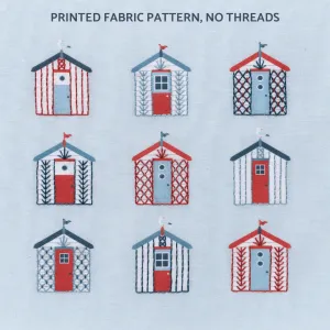 Beach embroidery pattern