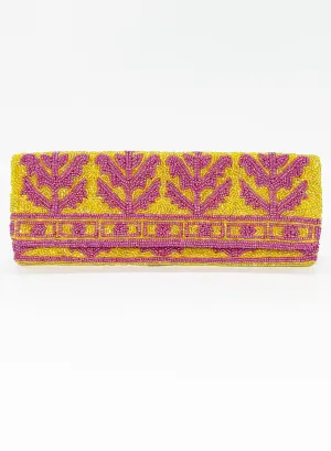 Beaded Clutch- Marigold Yellow