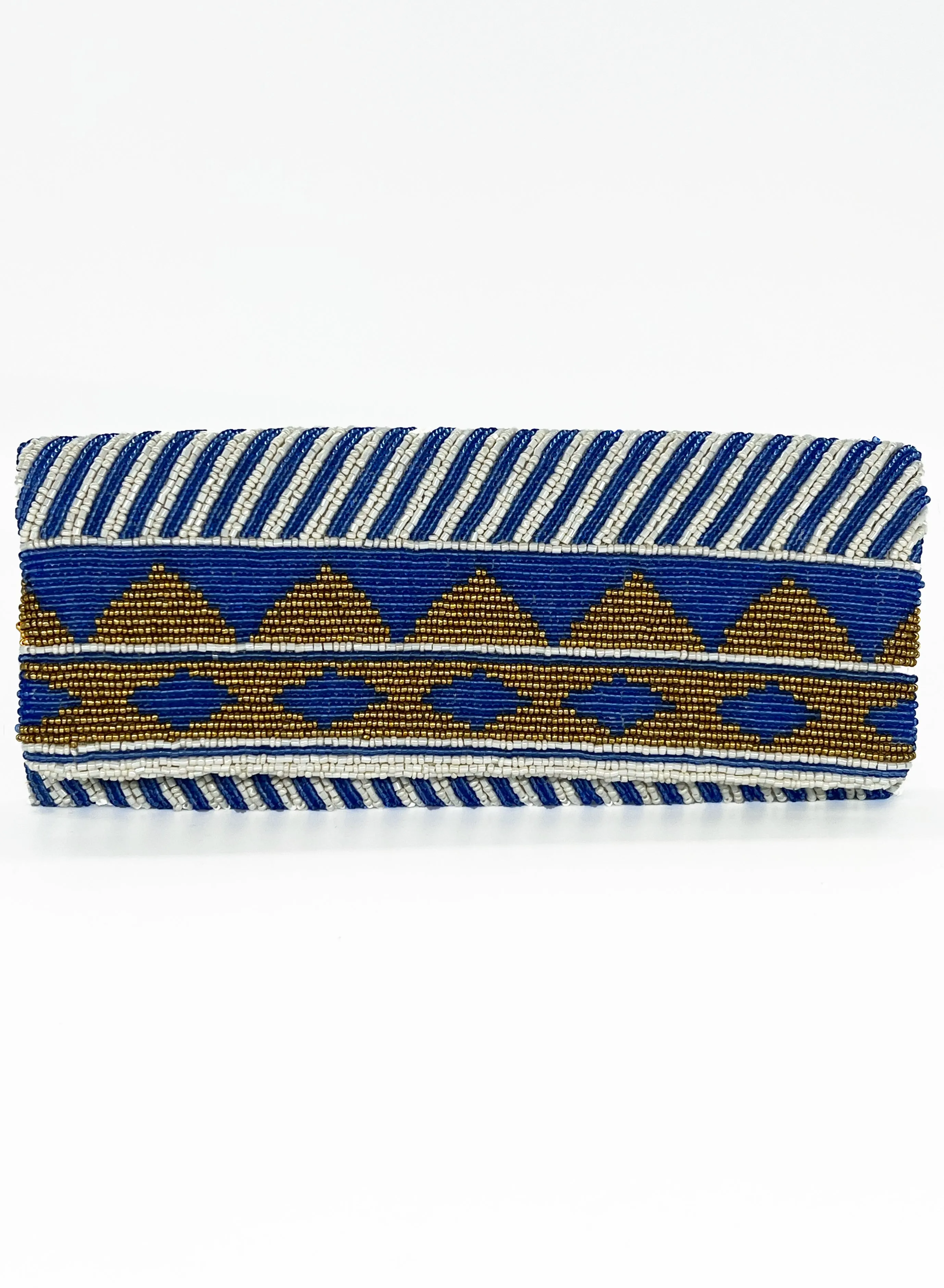 Beaded Clutch- Mezcal Blue Gold