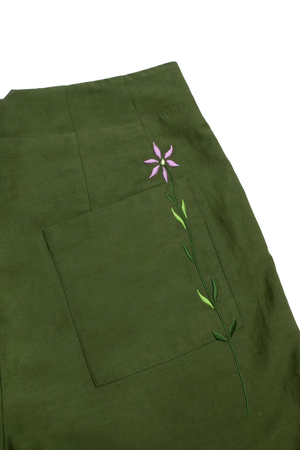 Bessie A-Line Shorts, Rich Olive Green
