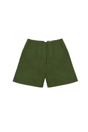 Bessie A-Line Shorts, Rich Olive Green