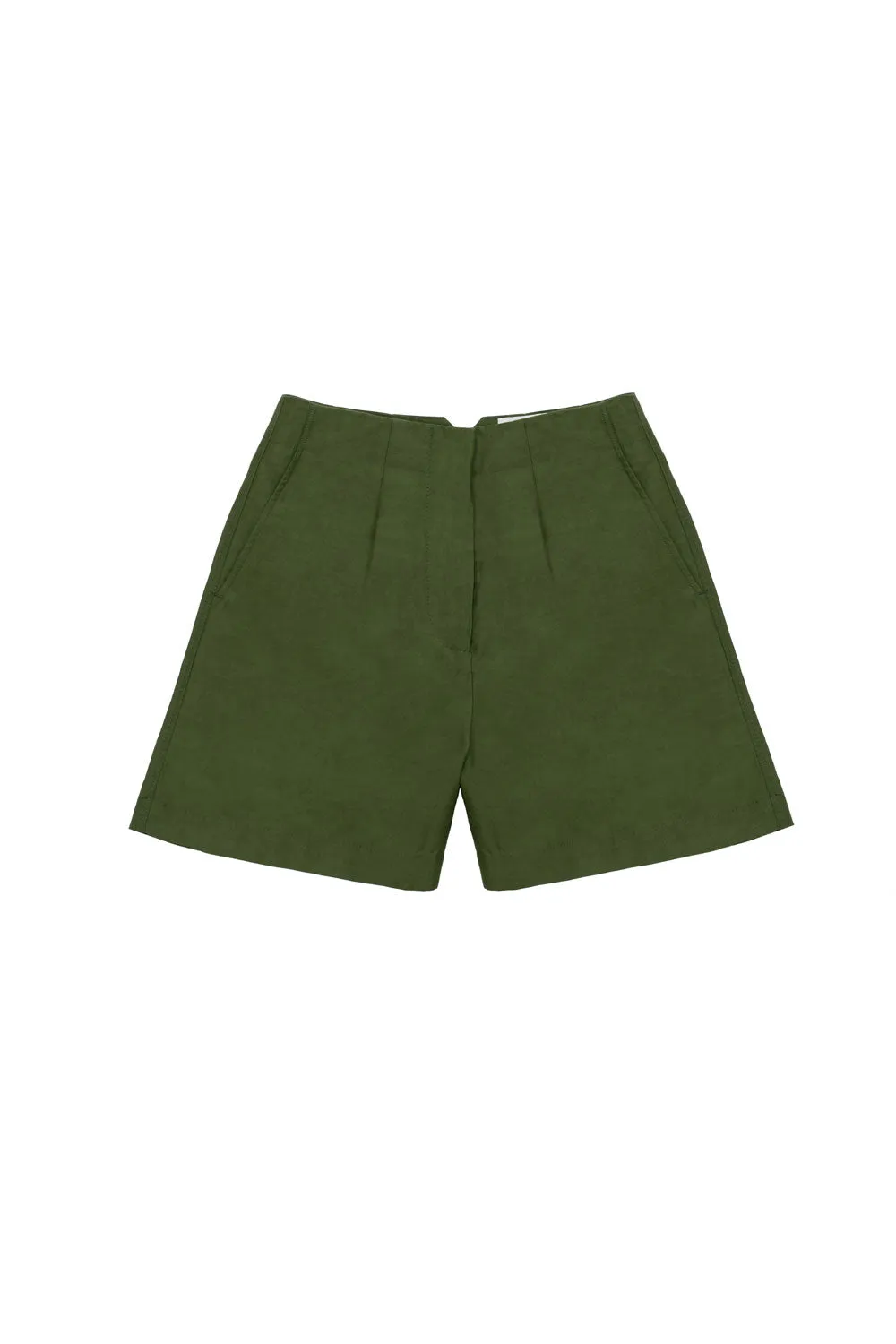 Bessie A-Line Shorts, Rich Olive Green
