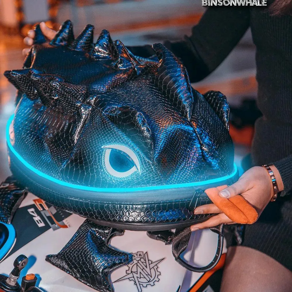 BINSONWHALE™ 4-in-1 LED Lizard Backpack/Tank Bag/Tail Bag/Helmet Bag