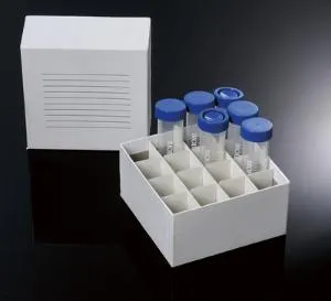 Biologix 90-5016 CryoKING Superior White Cardboard Freezer Boxes w 16 Places, 3" Height (Box of 100)