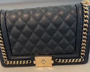 Black Out Oh Boy Bag with Gold Hardware