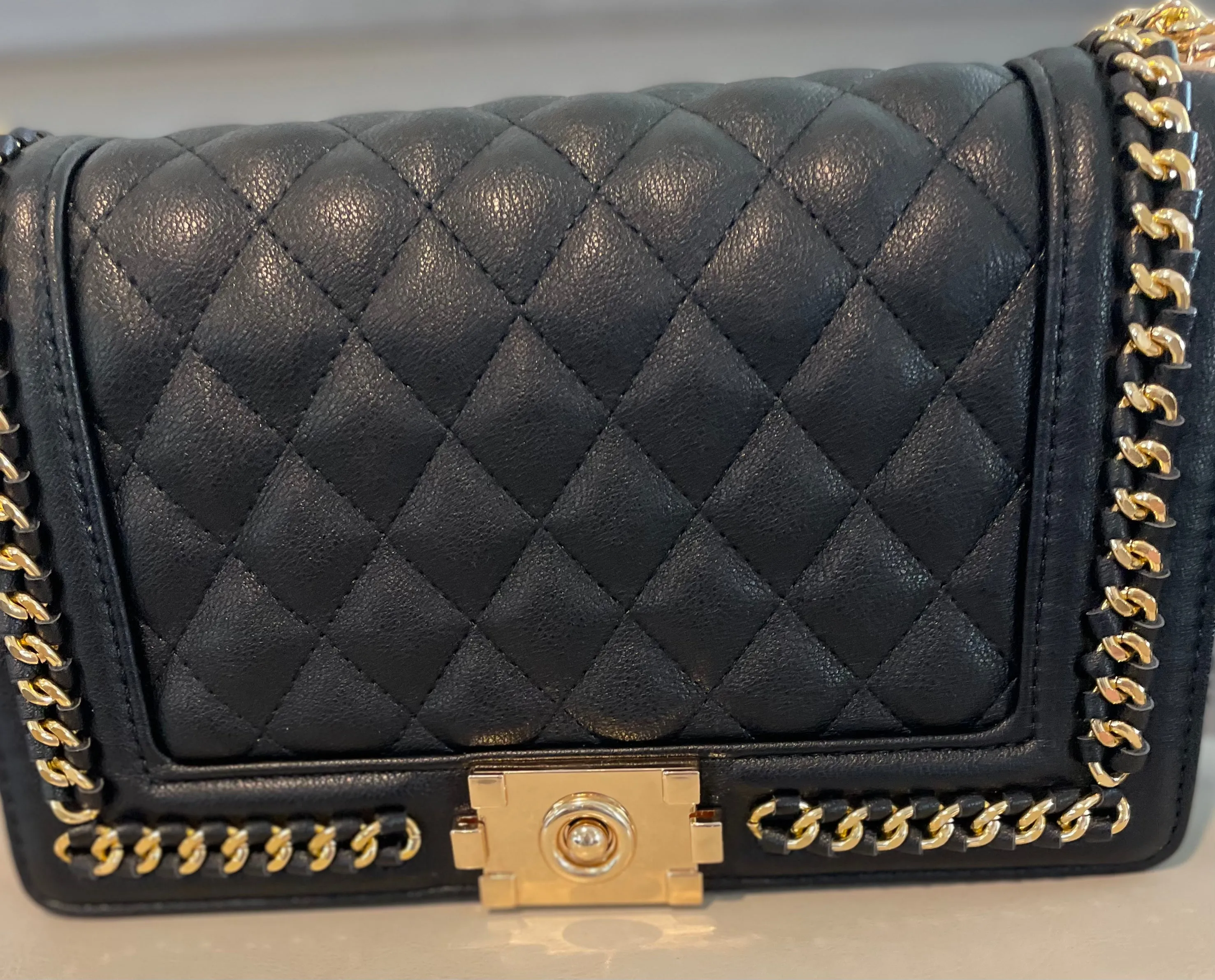 Black Out Oh Boy Bag with Gold Hardware