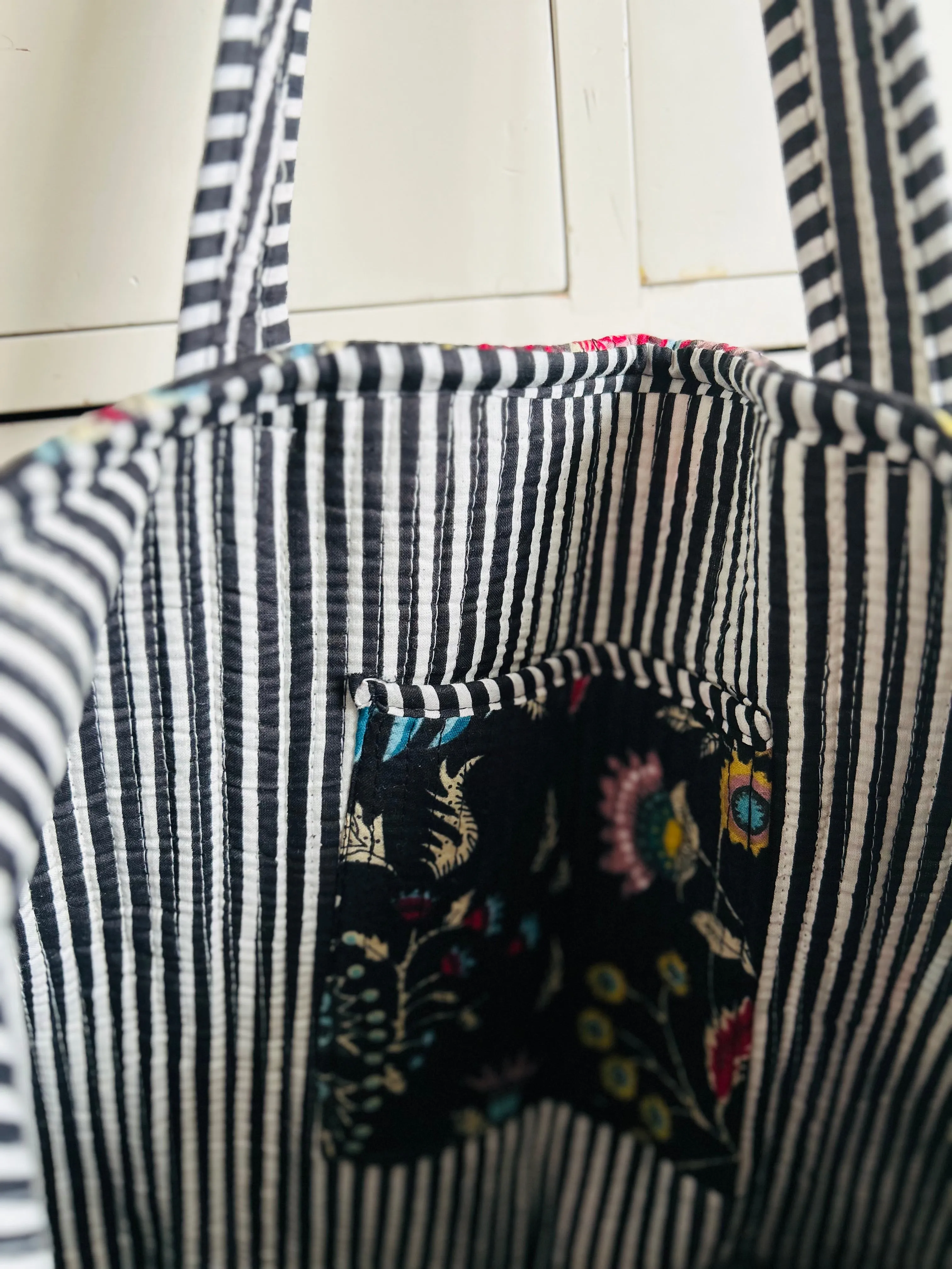 Black Thistle Large Cotton Tote Bag
