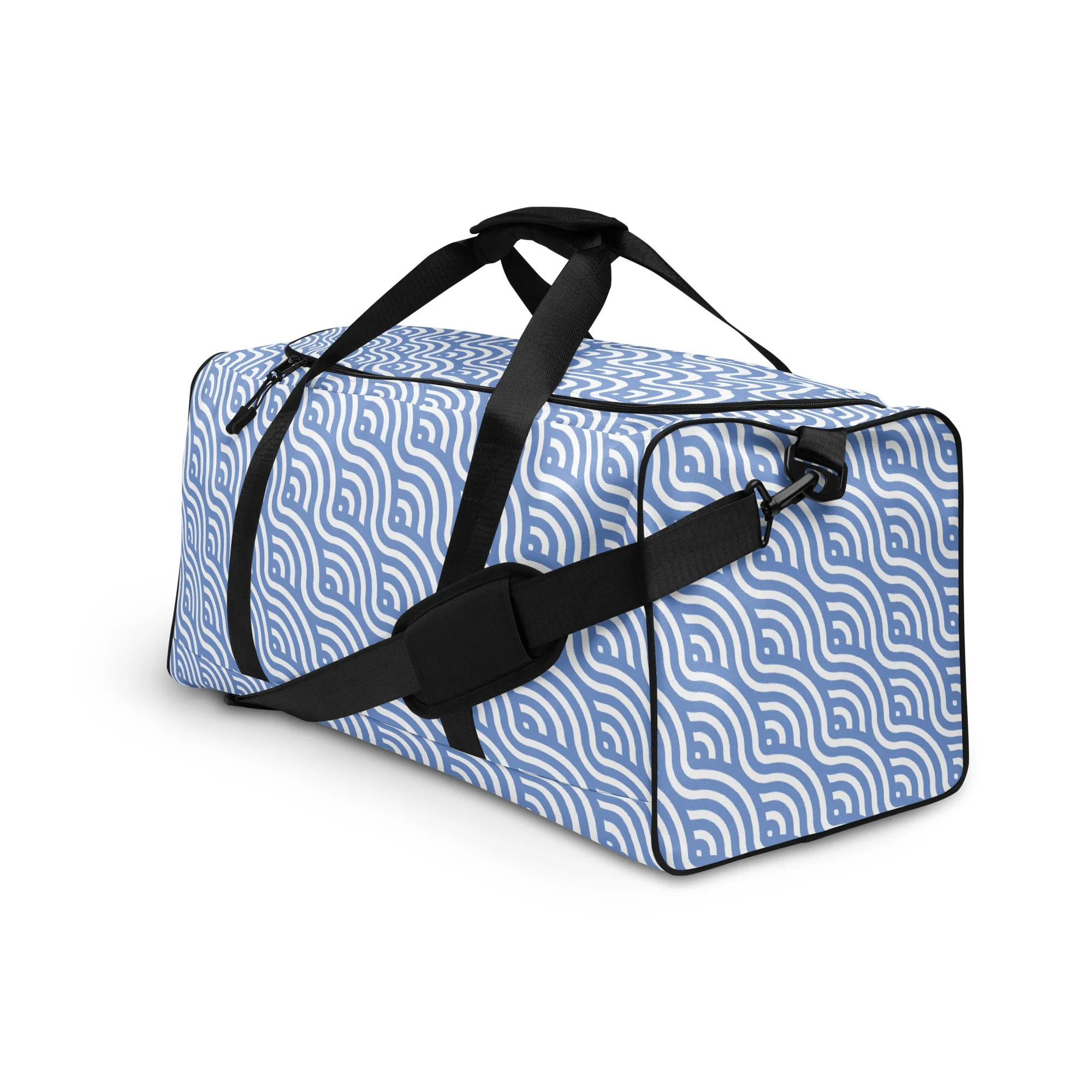 Blue Wave Pattern - Sustainably Made Duffle Bag