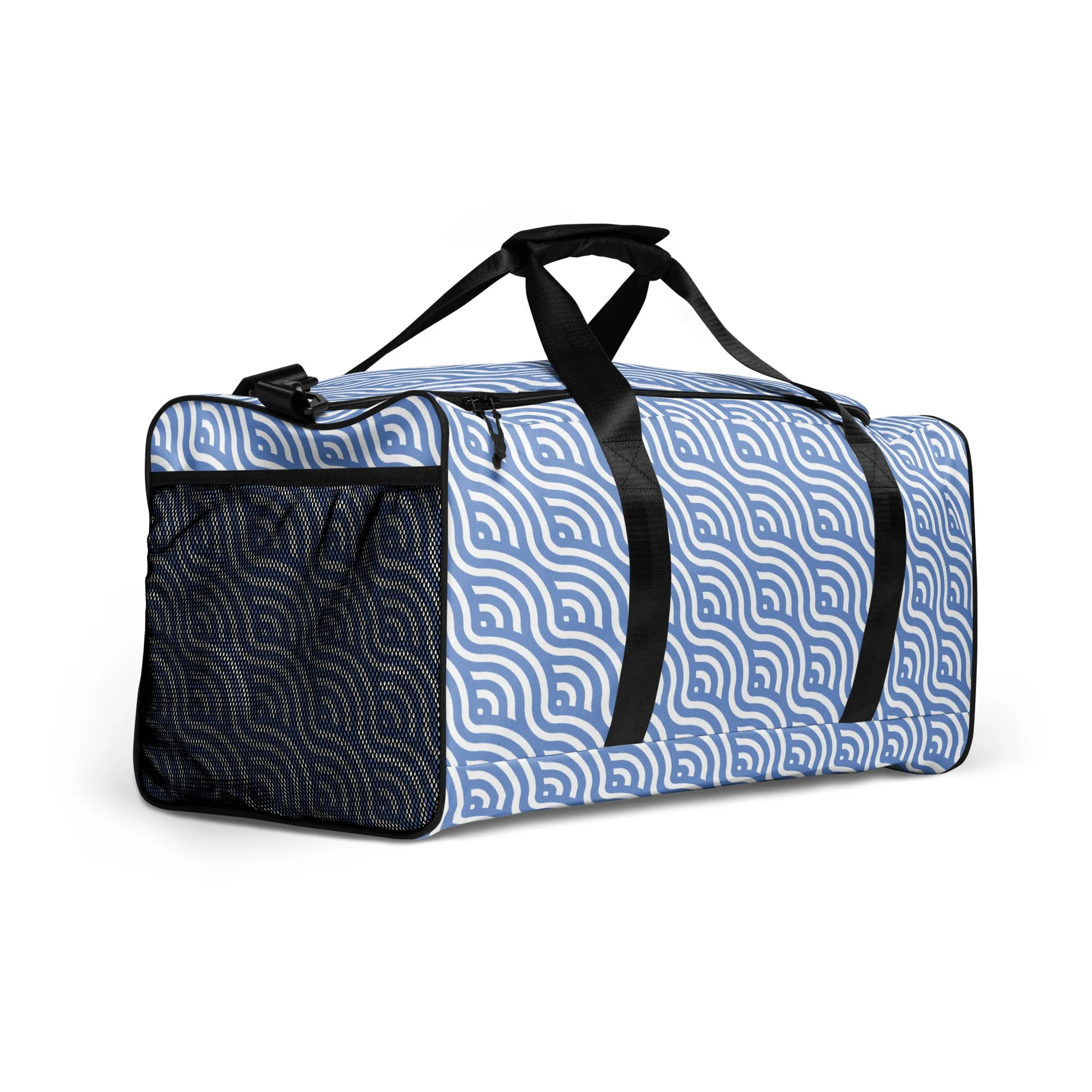 Blue Wave Pattern - Sustainably Made Duffle Bag