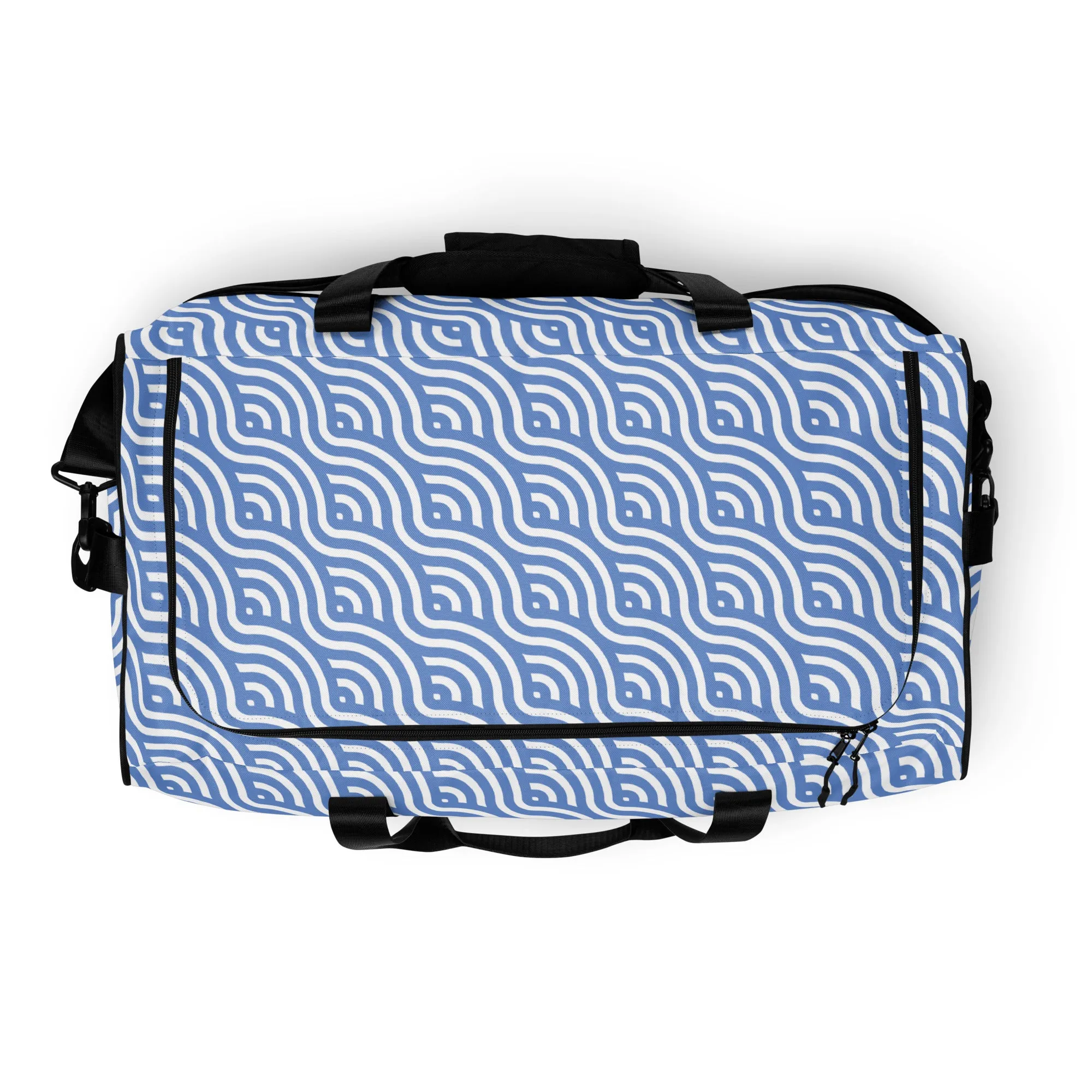 Blue Wave Pattern - Sustainably Made Duffle Bag