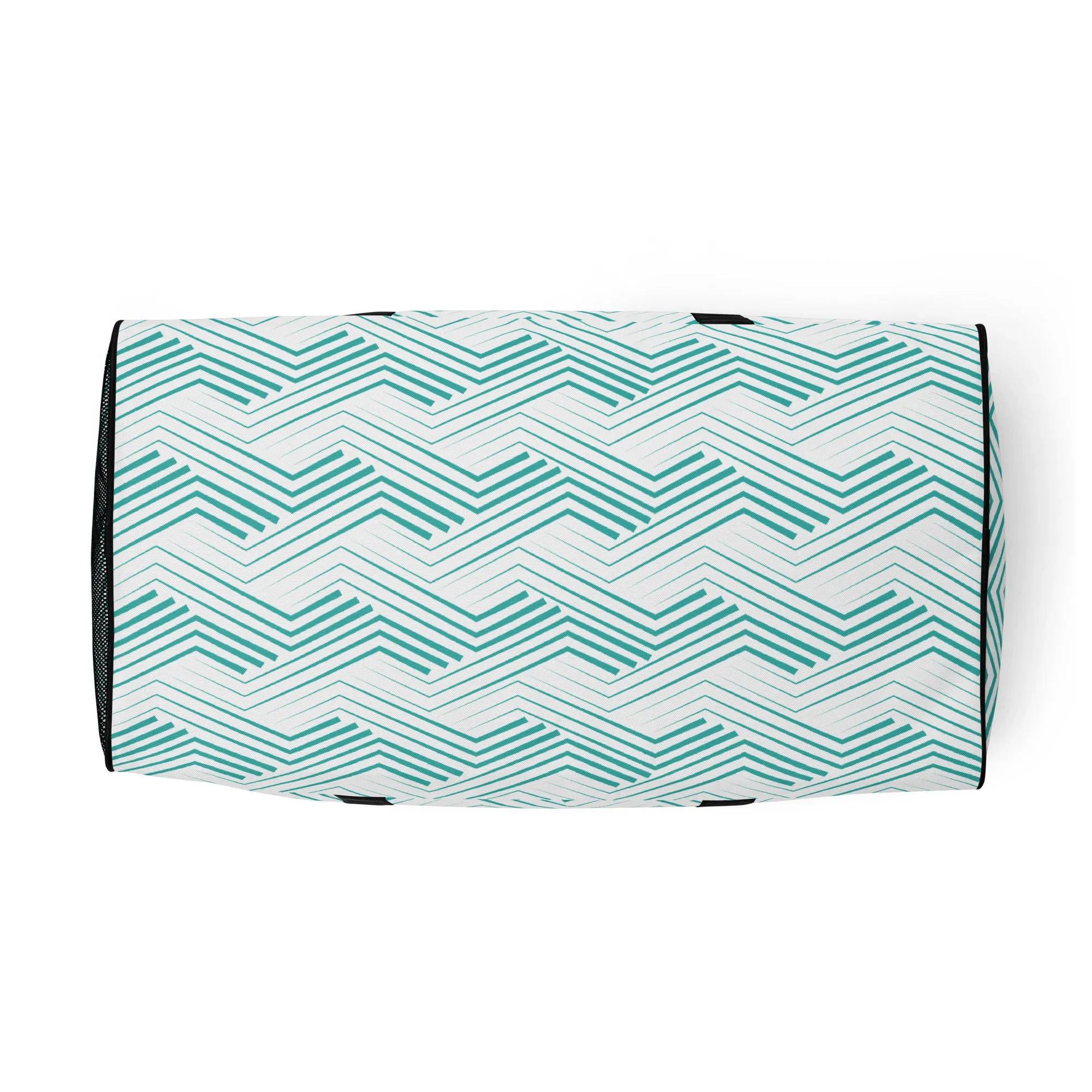 Blue Zigzag Pattern - Sustainably Made Duffle Bag