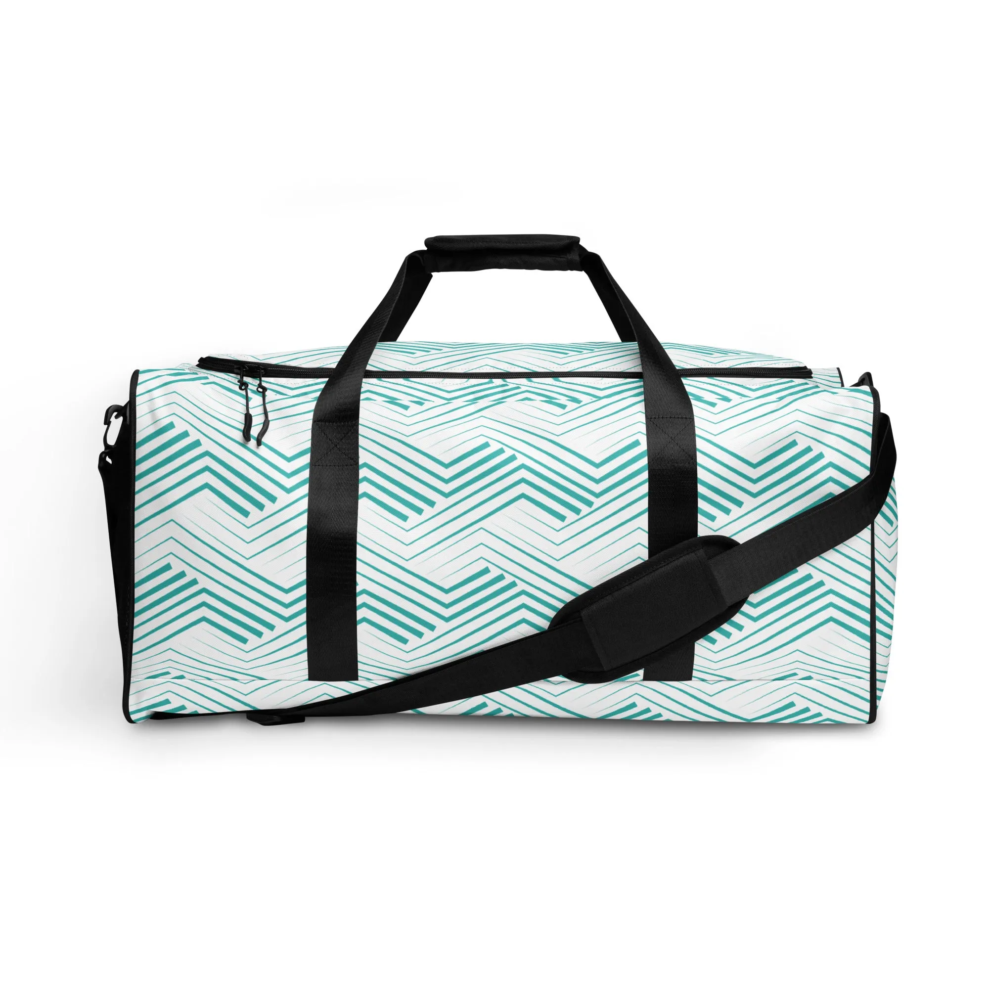Blue Zigzag Pattern - Sustainably Made Duffle Bag