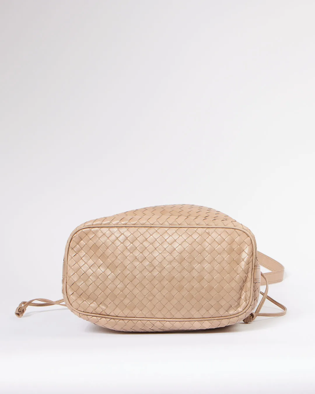 Bottega Veneta Taupe Intreciatto Leather Bucket Bag