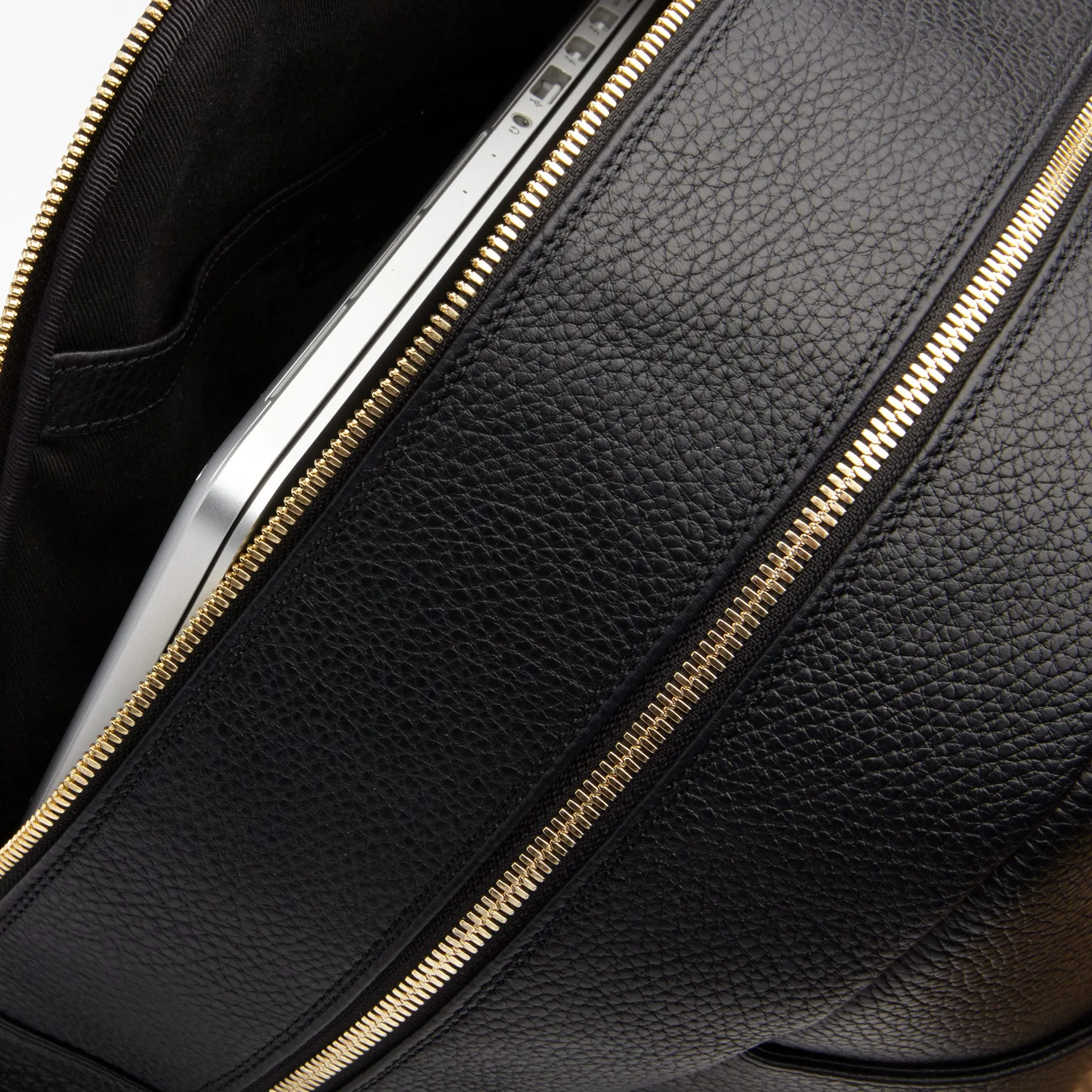 Brooklyn Italian Leather Backpack in Black